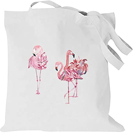 Flamingo Printed Canvas reusable grocery bags, Foldable Casual Travel HandBag, Shoulder Beach Tote Bags, Shopper bag eco friendly super strong washable Storage bags Shopping bag Canvas bag for Women