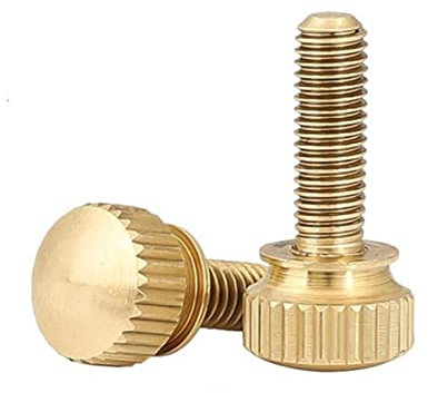 SEIDER 2-5 Stück M3 M4 M5 M6 Rändelschrauben aus reinem Messing handfest anziehen Kupferdreh-Rändelschrauben Computergehäuseschraube Rändelschraube(M4X16 5PCS)