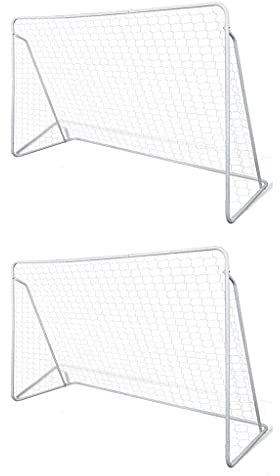 LAPOOH Fußball-Tornetze 2 Stück 240 x 90 x 150 cm Stahl, Fussballtor, Rebounder Für Fußball, Fussball Tor, Fussballtore Für Garten Baby, Fußballtore