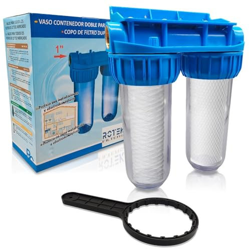 Filtro de Agua Doble 10 Sedimentos y Carbón Activado CTO (Entrada 1) - Agua Pura para Casa y Jardín