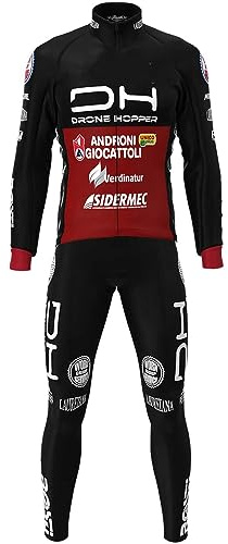 assocauicy Herren Radtrikot Langarm Radfahren Winter Mit Fleece,Long Pant Bekleidung Performance Baumwolle mit Taschen 4D Gel Pads