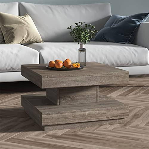 Gecheer Soffbord, sidobord, soffbord, vardagsrumsbord, tebord, telefonbord, 60 x 60 x 35 cm (B x D x H), MDF med faner, grått