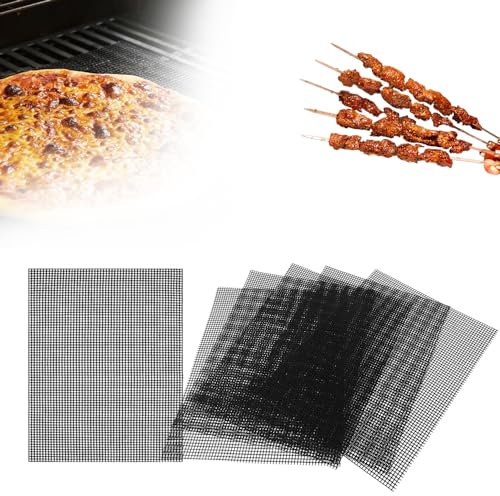 Non-stick BBQ Grill Mesh Mat, Grillmatte Set, Antihaft Gitter Grillmatte Beschichtet Wiederverwendbar BBQ Grillmatte Backzubehör zum Grillen von Gasgrill, Backofen, Kochen (3PC, 40 * 33cm)