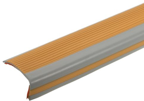 QUARKZMAN 5ft Treppenkantenprofil, 2,5 mm PVC Selbstklebender Treppenkanten-Schutz L-Form Treppenabschluss Treppenstufenkantenverkleidung für den Innen- und Außenbereich, Braun/Grau.