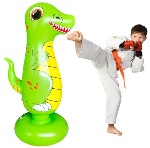 Schwere Boxsack für Kinder Boxen Dummy aufblasbare Dinosaurier kühlen Spaß Spielzeug für Jungen Sport Geschenke Outdoor-Aktivitäten Yard Games (Dinosaurier Grün)