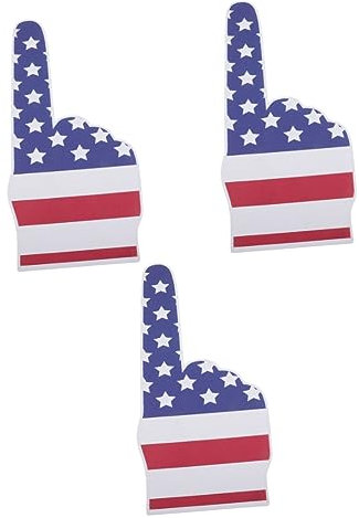 VANZACK 3pcs Cheering Foam Finger for Football Events Sports Party Supplies Foam Hand for Concerts
