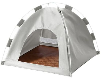 XLDZ Tragbares Tipi-Zelthaus, wasserdichte Hundehütte für Hunde und Katzen, für den Innen- und Außenbereich, einfacher Auf- und Abbau (Grau, 35 x 35 x 30 cm)