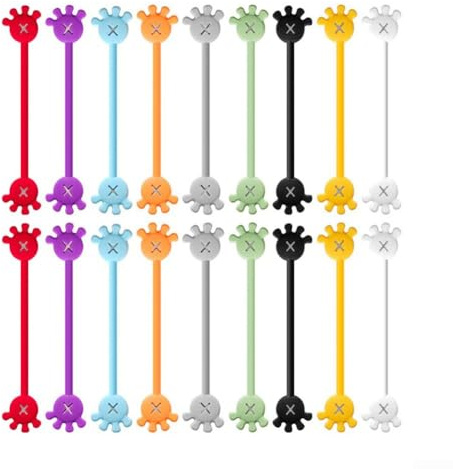 Magnetische Kabelbinder aus Silikon, wiederverwendbar, magnetische Kabelbinder für Kopfhörerkabel, USB-Ladekabel, Stifte, Organisieren, 12 cm, 10 Farben