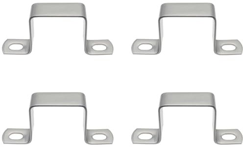 HAJXZH Lot de 4 colliers de serrage carrés en acier inoxydable argenté en forme de U pour petit tuyau carré de 40 x 40 mm