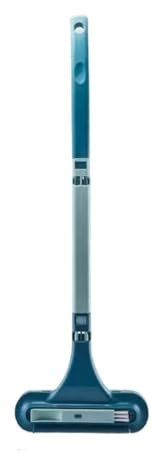 Gummibesen mit Griff, Gummiborsten, zum Entfernen von Tieren, Katzen, Hunden, Haaren für Böden, Teppiche, Fliesen, Fenster und Gärten (3-in-1-blau)