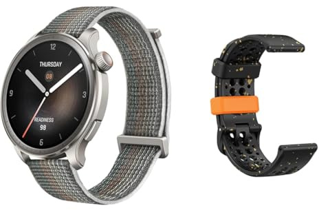 Amazfit Balance Reloj Inteligente 46 mm Gris + Smartwatch Correa de Recambio Original Negro