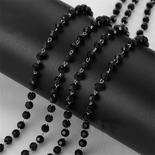 Bunte Kettenglied-Rollen, Handarbeit Farbe Kette ， 1 Meter 4 mm Kristall Kupfer Kette Perlen Kette Halskette Armband Kostüme for Schmuckherstellung Handwerk Armband DIY(6)