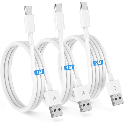 USB C Charger Cable Fast Charging for IPhone 15/16/17,3Pack [1M+1M+2M] Apple USB to USB C Carplay Cable Type C Car Charger Cord for iPhone 16 15 17 Pro Max/16 15 Plus/17 Air/17E,iPad,Samsung S26 S25