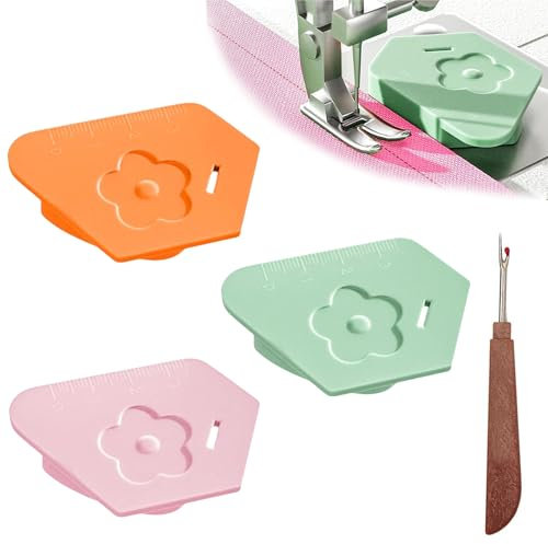 Magnetische NahtfüHrung, NäHzubehör, 3 Stück Polygonale Magnetischer NahtfüHrer mit Skala und 1 Stück Nahttrenner, Multifunktionaler NäHgewichte, NäHmaschinen Zubehör für AnfäNger