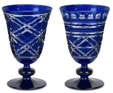 Baci Milano Juego de 6 copas de vino de cristal colección Sole Mio azul ø 8,2 x h 13 cm