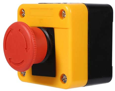 Botón de Parada de Emergencia, AC 660V 10A Interruptor de Parada de Emergencia, 1NO 1NC DPST Interruptor de Botón de Seta Rojo Pulsador