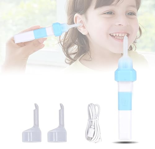 Nettoyant Oreille, Puissance D'Aspiration élevée Aspirateur D'oreille électrique En Silicone Avec Lumière Et 2 Embouts Souples Et Câble De Chargement USB Pour Bebe, Adulte