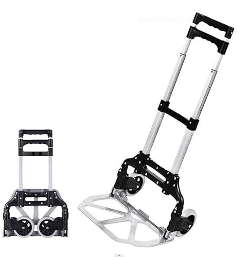Fenixshop24 Carrello da trasporto pieghevole con struttura in alluminio per carichi fino a 75 Kg - ruote scorrevoli - manico telescopico