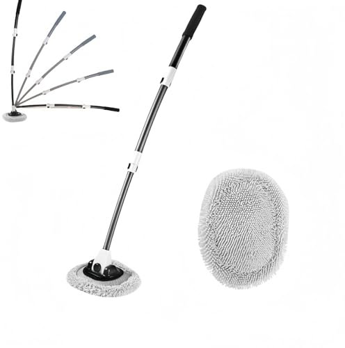 Nuovo 15° Curvata Spazzole Pulizia Auto Telescopica Lavaggio 43” Asta in Lega di Alluminio Kit Spazzola Spugna Esterno Camion Camper Moto Accessori Spazzolone Microfibro Ciniglia Pennello Senza Graffi