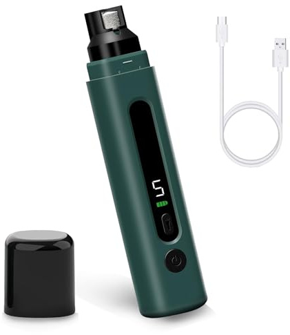 Orizizhic 5-Speed Dog Nail Grinder Upgraded, Super Quiet Rechargeable Electric Dog Nail Trimmer With Dust Proof LED Lights Low Noise Long Working Time for Small Medium Large Breed Dog and Cat (45db)