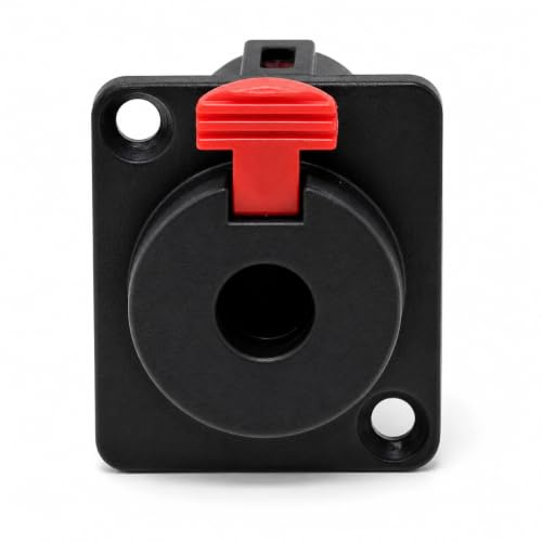DRUT D-Series Panel Mount 6.35mm Audio Jack Socket Module | Chassis Mount Stereo TRS Connector with Solder Terminals, Guitar and Audio Rack Compatible