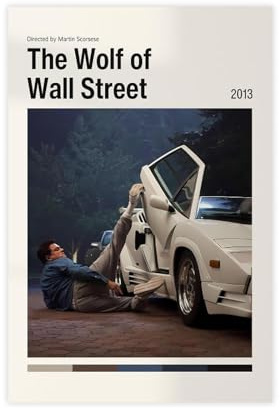 QZFNCOYU Leinwandposter The Wolf of Wall Street, Schlafzimmer, Dekoration, Landschaft, Büro, Raumdekoration, Geschenk, 50 x 75 cm