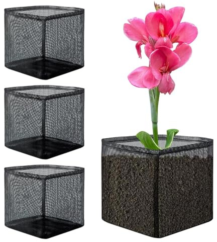 4 confezioni di cestini galleggianti in rete per piante da laghetto e vasi per piante da laghetto borse riutilizzabili traspiranti e grandi forniture da giardino per P-ant giardino terrestre