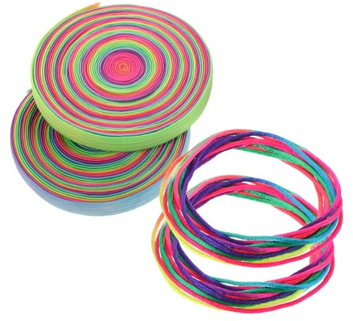 POPETPOP 4 Piezas Cuerda de Saltar Elástica de Colores Ancha para Ejercicio Fitness Portátil para Banda de Goma Reutilizable para al Aire y Casa