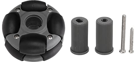 Baxnore Ruota Omni direzionale 48 mm di alta qualità Ruote a doppia riga durevoli 360 ° Movimenti della luce rotabile Struttura solida per competizione robotica parti robotiche Nyl