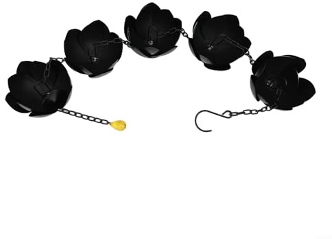 Jonikuper Outdoor Lotus Drainage Regenkette Gartendekoration 0,2 Meter - Metall wetterbeständig Hof Hängende Wasserspiel für Dachrinne Fallrohr 5-teiliges Set