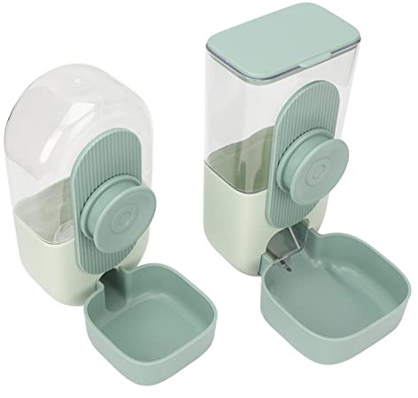 Generic Automatic Food Water Dispenser Hanging Safe Design ABS Hanging Bowl Food Water Dispenser for Pet Hedgehogs, Guinea Pigs 7.9 X 5.9 X 3. (Mint Green)