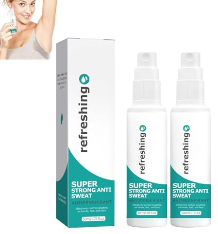 Spray deodorante antitraspirante contro la forte sudorazione, deodorante antisudore per iperidrosi a lunga durata, efficace spray per il corpo per testa, mani e piedi, antitraspirante per uomini e