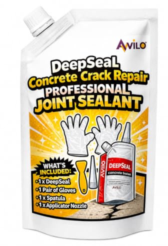 Concrete Crack Filler 500ml, Self-Levelling Waterproof Concrete Crack Repair Sealant, Ready-to-Use Joint Filler for Driveways, Patios, Paths, Walls & Asphalt, Complete Repair Kit
