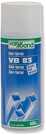 VARYBOND Zink-Spray hell VB 83 400ml - Ausgezeichneter heller galvanischer Korrosionsschutz - geeignet für Eisenteile am Bau, bei Fahrzeugen und zur Ausbesserung von beschädigten verzinkten Teilen