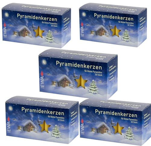 Ebersbacher Wachswaren Sparpack's Pyramidenkerzen Natur Größe 14x74mm (Natur, 5 x 50 Stück) (PK 50/500)