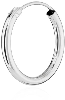 NKlaus Creole für Damen 585er 14 Karat, Weißgold Einzel 16mm, 1 Stück | Außendurchmesser: 16mm; Stärke: 1,8mm
