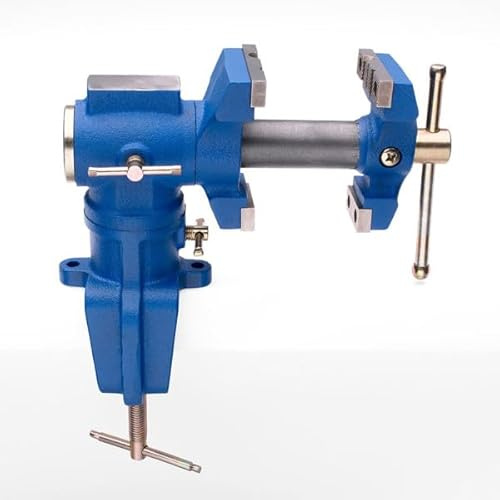 Kings County Tools Modularer Schraubstock mit mehreren Positionen,Arbeitstischplatte aus Gusseisen und Metall,Doppel-Satz drehbarer Backen,leicht zu bewegen,5.4 cm maximale Backenöffnungsbreite