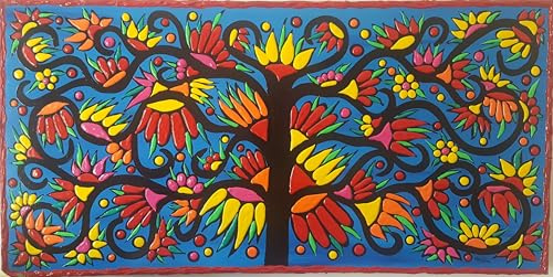 DORON ARTE QUADRO MODERNO ASTRATTO DIPINTO A MANO TELAIO GALLERY BORDI DIPINTI - ALBERO DELLA VITA - 1 metro x50x4 cm -RIF165
