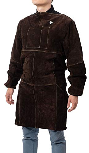Waylander OTTAR Heavy-Duty Leather Welding Apron with Long Sleeves – Flame-Resistant Protection for Welders, Blacksmiths