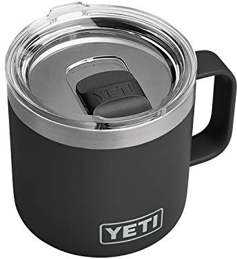 YETI Rambler Becher, 400 ml, vakuumisoliert, Edelstahl mit MagSlider-Deckel, Schwarz