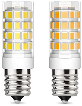 SZKOV 2-Pack E17 LED Bulb Microwave Oven Bulbs T7 ntermediate Base 8206232A Light 4W(40W Halogen Bulb Equivalent) for Over Counter Microwave Ovens,Home Light Fixtures AC110V-130V Warm White 3000K