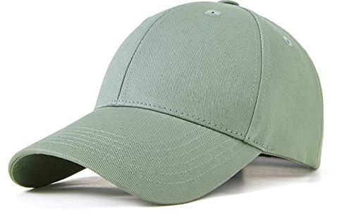 Bakicey Baseball Cap Unisex Outdoor Sonnenhut Damen Baseball Cap Baumwolle Baseball Mützen Erwachsenen Casual Hip Hop Baseboard Baseballkappe Verstellbar Herren Baseball Cap Kappe (Grau-Grün), 56-59