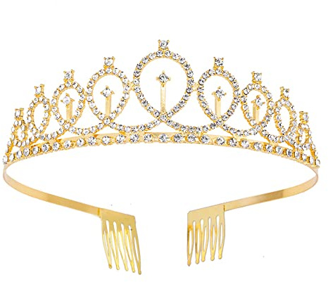 Kristall-Strass-Hochzeits-Tiara mit Kamm für Braut, Hochzeit, Prinzessin, Königin, Krönung, Geburtstagsfeier, silberne Krone, Mädchen und Frauen, Karneval, Party, Urlaub, Feier für Erwachsene