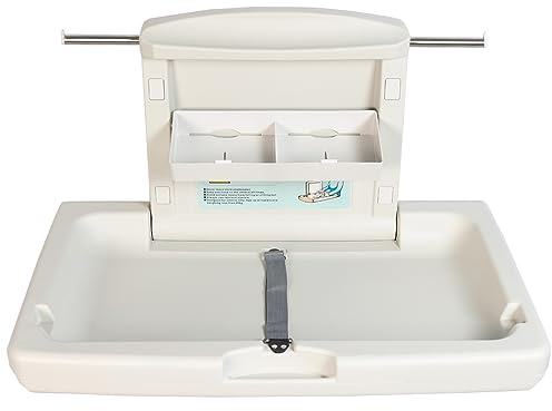 Concise Home Table à Langer Pliable Pour Bébé Montage Mural,Avec Ceinture de Sécurité et Compartiments de Rangement,Peu Encombrant,Sûr et Stable (blanc)