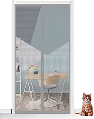 Fliegengittertür Mit Reißverschluss, 95 X 220 Cm, Katzengittertür, Gerades Reißverschlussnetz, Kunststoffvorhang, Tür, Verstärkte Haustiergittertür, Verhindert Fluchttürvorhänge For Haustiere ( Color