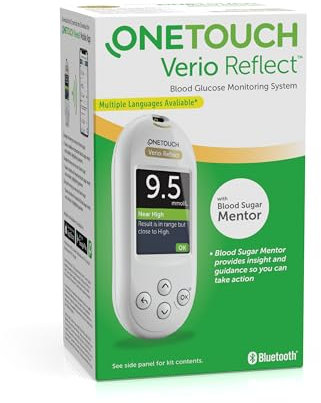 OneTouch Verio Reflect® Blood Glucose Meter I System for Blood Glucose Control I with 1 Blood Glucose Meter,1 Lancing Device, 10 lancets, 1 Pouch (Including Batteries)