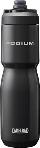 Camelbak Podium Insulated Steel 650ml – bike bottle – 18/8 stainless steel – high capacity – double-walled vacuum insulation – leak-proof – high flow – black, size: OS