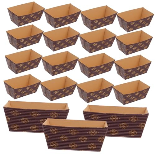 Mikinona Molde de Papel para Pan Rectangular 50 Piezas Pequeño, Papel