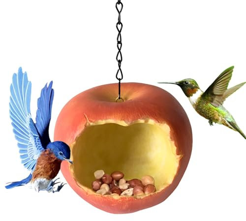 Apfel Vogelfutterspender Für Kleine Vögel, Vogelfutterspender Zum Aufhängen, Äpfel Vogelfutterstation Für Garten Balkon Draußen, Hanging Bird Feeder, Futterspender Vögel, Geschenke Für Vogelliebhaber