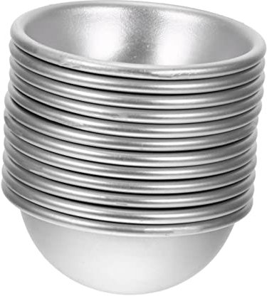 Anneome 12 Stück Selbstgemacht Aluminium Halbkugel Badesalzformen Mittel 5,8x2,8cm Für Badebomben Dusche Salzkugeln Zubehör